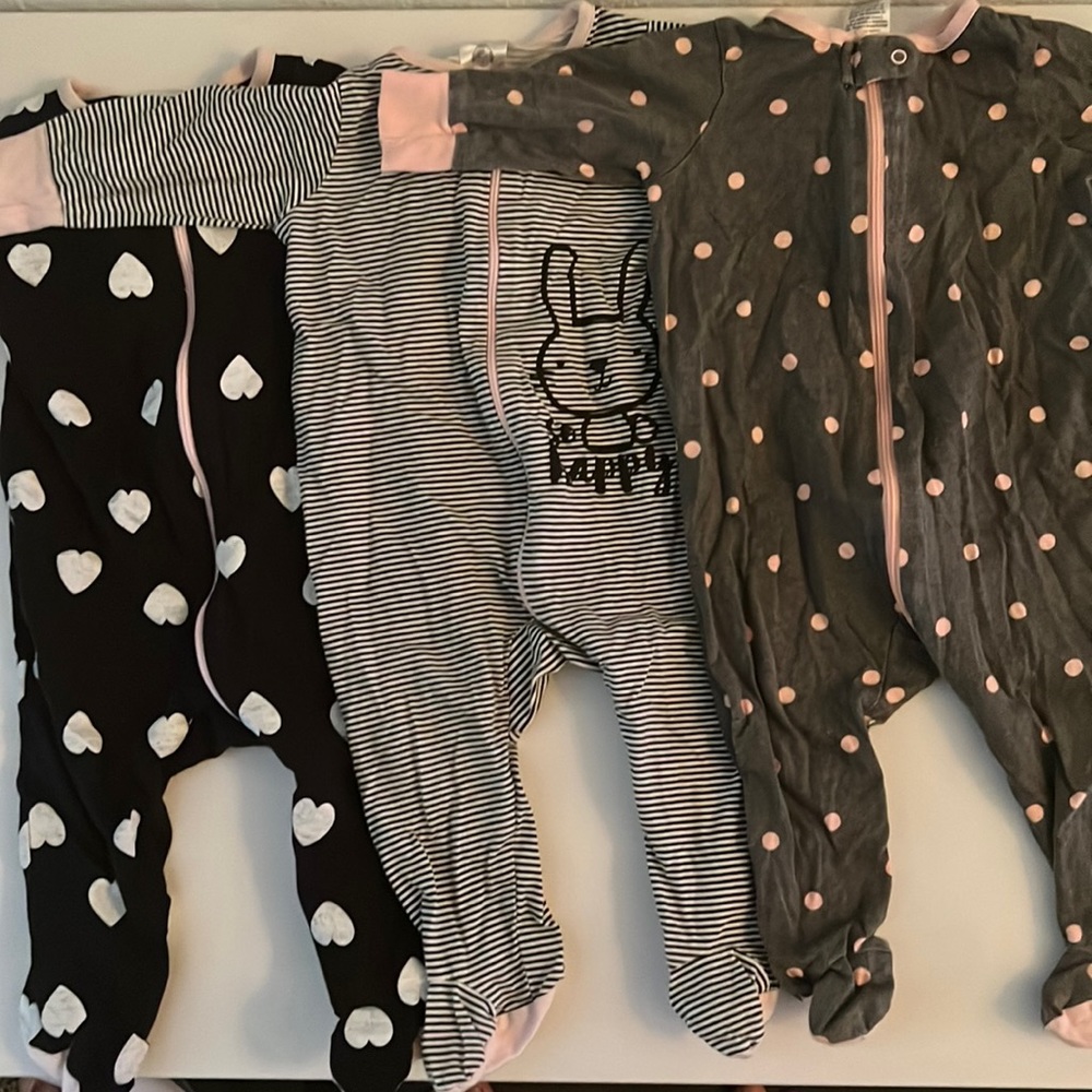 3-6m pajama onesies